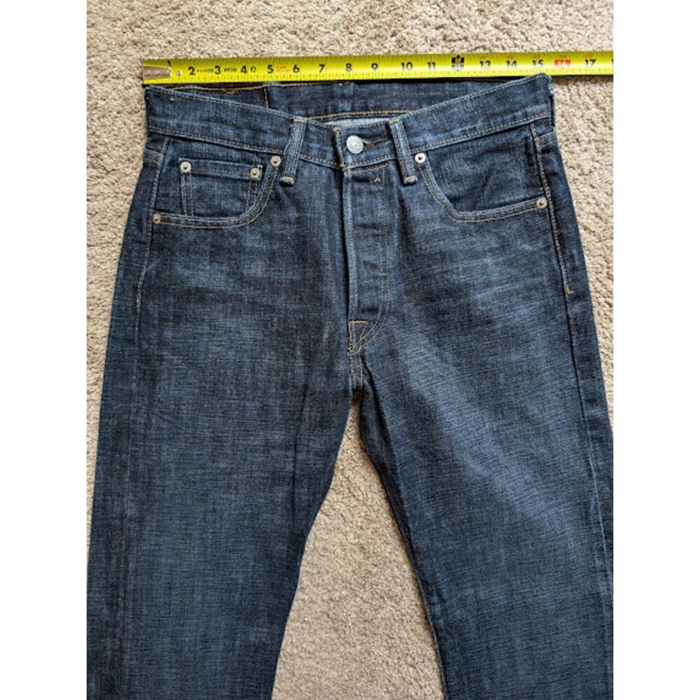 501 dark blue Levi Straus Jeans 30 W 32 L Retro bikercore Heritage Normcore - Picture 8 of 13
